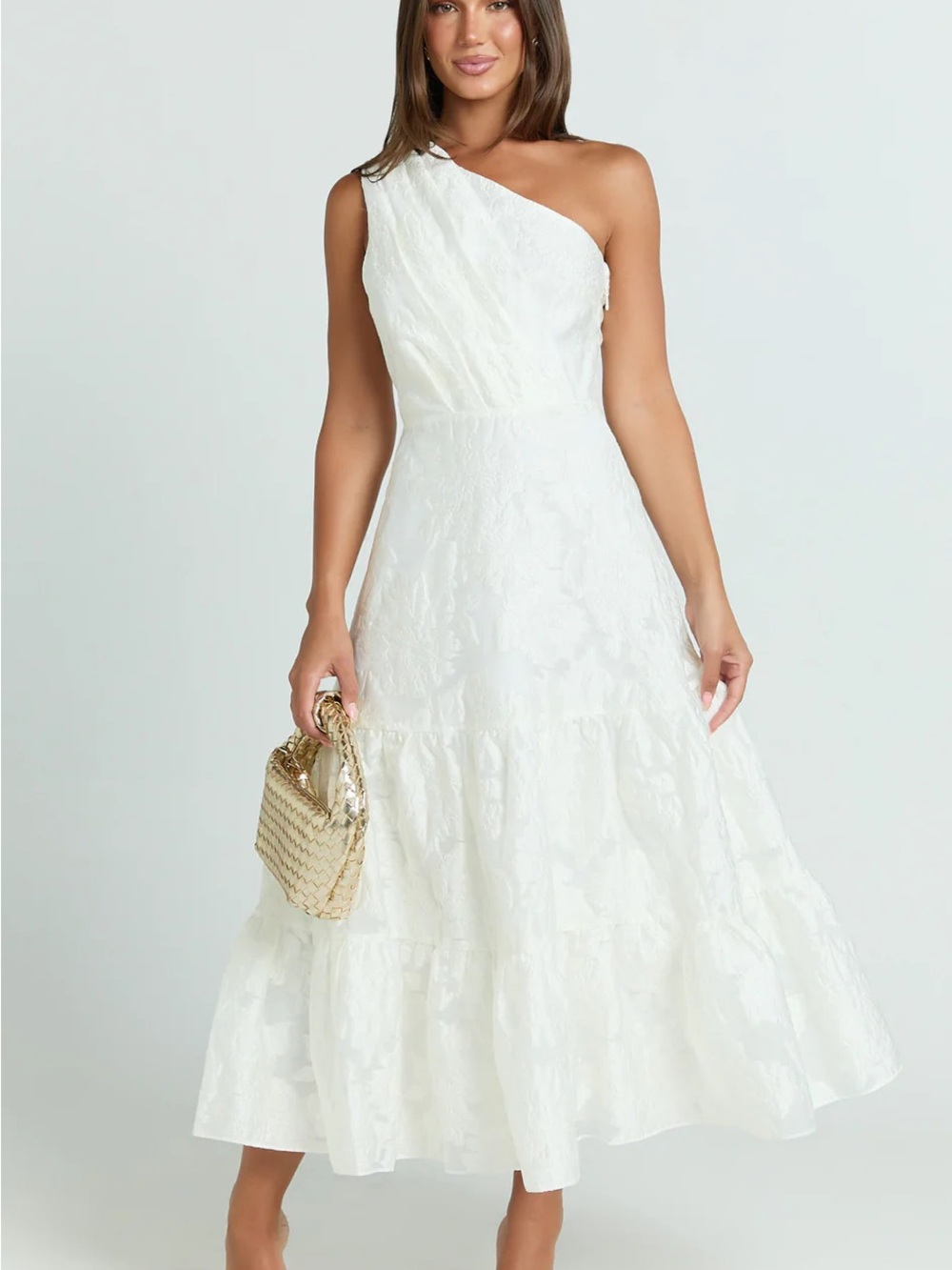 Showpo Revolve White One-Shoulder Midi Dress